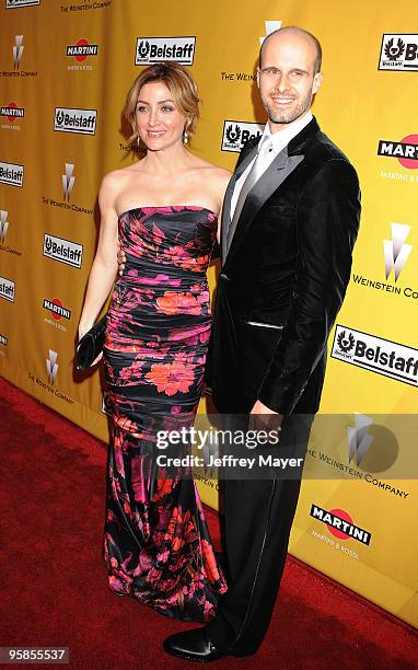 Edoardo Ponti and his wife actress Sasha Alexander arrive at The Weinstein Company 2010 Golden Globe After Party at The Beverly Hilton Hotel on...