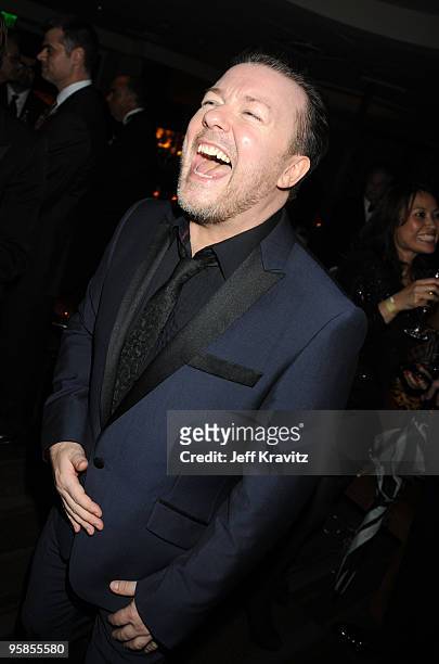 Host Ricky Gervais attends the 67th Annual Golden Globe Awards official HBO After Party held at Circa 55 Restaurant at The Beverly Hilton Hotel on...