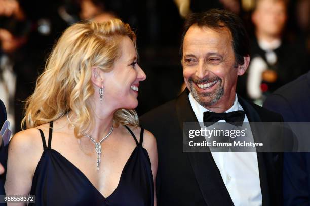 Andrea Bescond and Eric Metayer attend the screening of "The House That Jack Built" during the 71st annual Cannes Film Festival at Palais des...