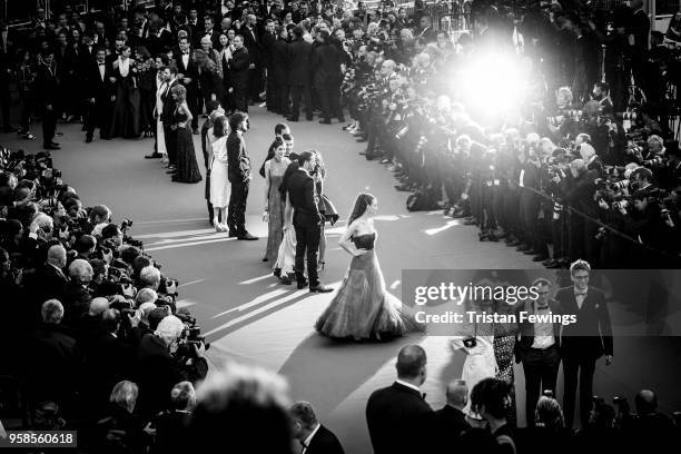 General view of the red carpet at the screening of 'BlacKkKlansman' during the 71st annual Cannes Film Festival at Palais des Festivals on May 14,...