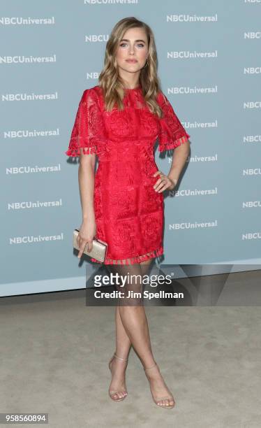 Actress Melissa Roxburgh attends the 2018 NBCUniversal Upfront presentation at Rockefeller Center on May 14, 2018 in New York City.