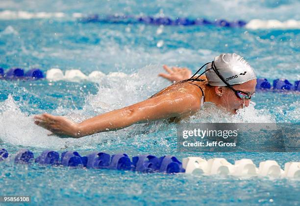 Rebecca Soni swims the Butterfly portion of the Women's 200 IM Prelim during the Long Beach Grand Prix on January 18, 2010 in Long Beach, California.