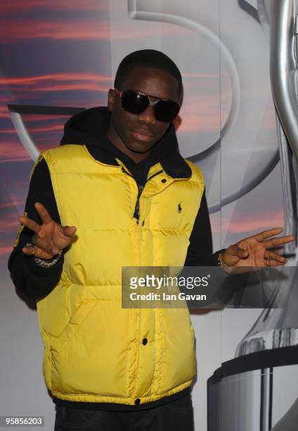 Tinchy Stryder attends the Brit Awards 2010 Shortlist Announcement at the 02 Arena on January 18, 2010 in London, England.