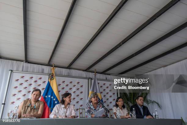 Tania D'Amelio, rector of the National Electoral Council , from left, Sandra Oblitas, vice president of the CNE, Tibisay Lucena, president of the...