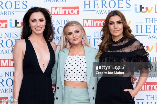 Julia Goulding, Lucy Fallon and Kym Marsh attend the 'NHS Heroes Awards' held at the Hilton Park Lane on May 14, 2018 in London, England.