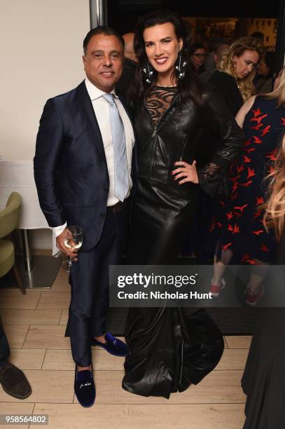 Pascal Borno and Natalie Burn attend IMDb's 2018 Cannes Dinner Party during the 71st Annual Cannes Film Festival at Table 22 on May 14, 2018 in...