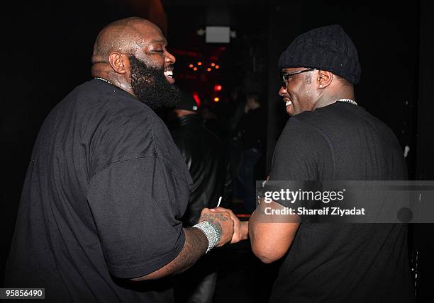 Rick Ross and Diddy visit Pink Elephant on January 18, 2010 in New York City.