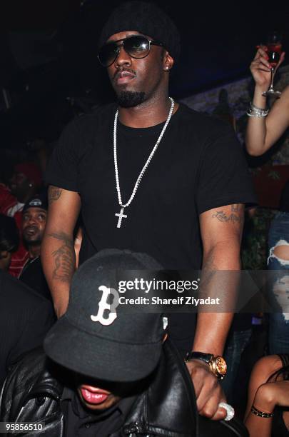 Diddy visits Pink Elephant on January 18, 2010 in New York City.