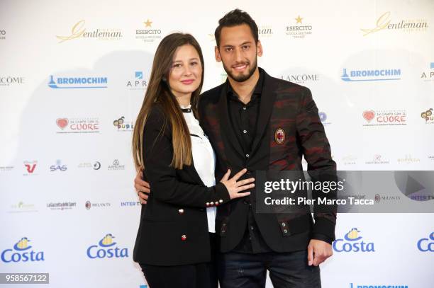 Sinem Gundogdu and Hakan Calhanoglu attend the Gentleman Prize on May 14, 2018 in Milan, Italy.