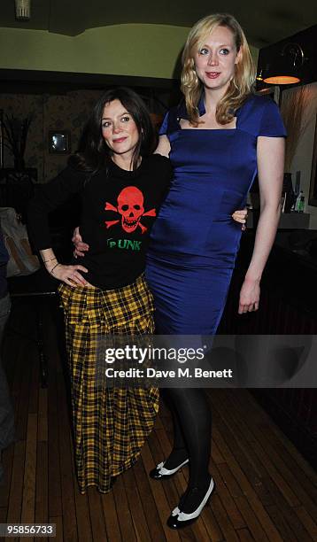 Anna Friel and Gwendoline Christie attend the afterparty following the press night of 'The Caretaker', at the Walkers of Whitehall on January 18,...