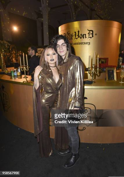 Laura Sanchez and John Houseman attend Kat Von D Beauty 10th Anniversary Party at Vibiana Cathedral on May 10, 2018 in Los Angeles, California.