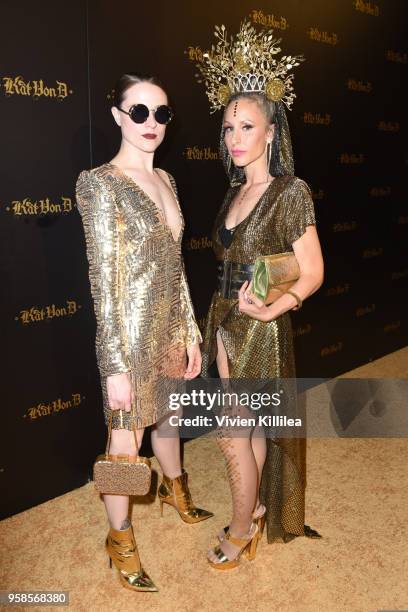 Evan Rachel Wood and Rachel Hoke attend Kat Von D Beauty 10th Anniversary Party at Vibiana Cathedral on May 10, 2018 in Los Angeles, California.