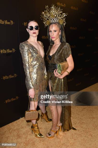 Evan Rachel Wood and Rachel Hoke attend Kat Von D Beauty 10th Anniversary Party at Vibiana Cathedral on May 10, 2018 in Los Angeles, California.
