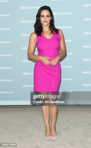 Actress Melissa Fumero attends the 2018 NBCUniversal Upfront presentation at Rockefeller Center on May 14, 2018 in New York City.