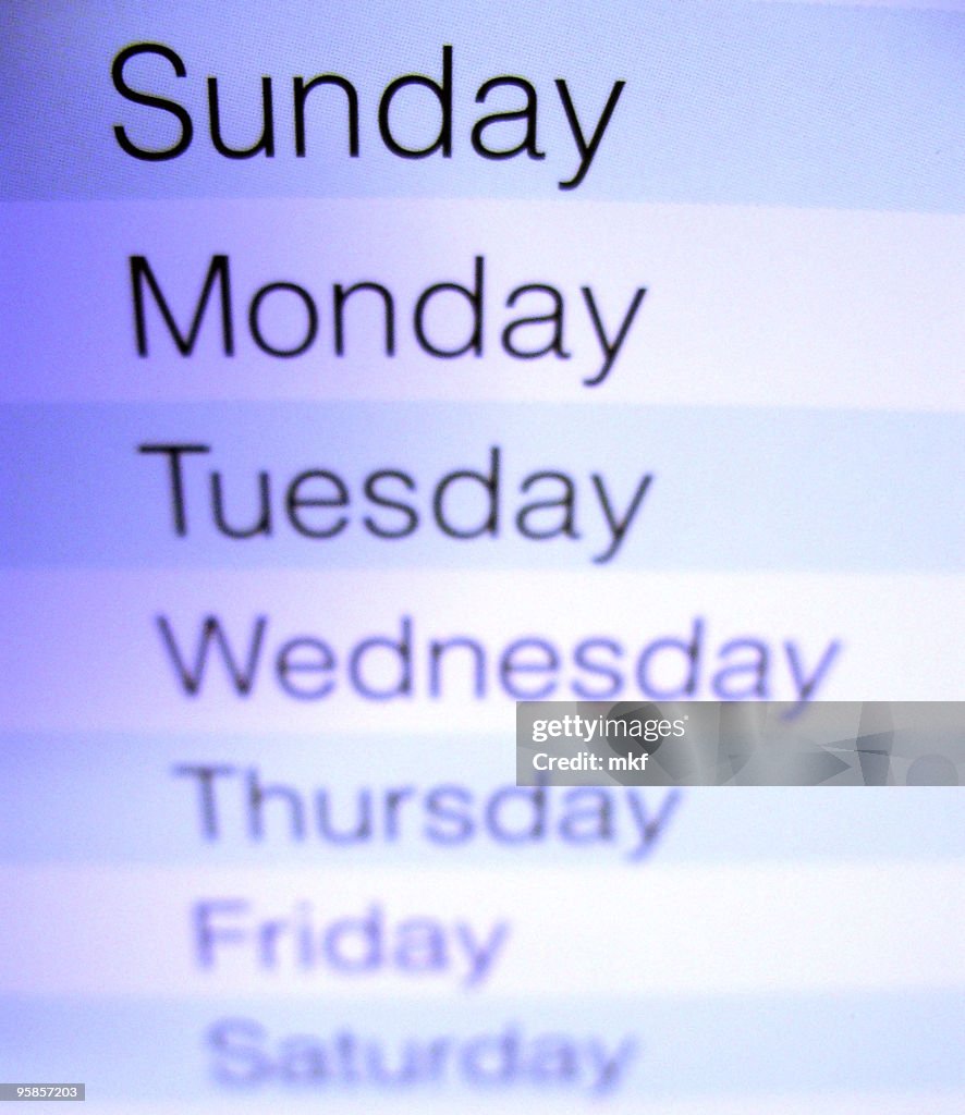 Nahaufnahme von einem Kalender 3