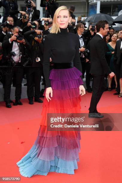 Cate Blanchett attends the screening of "BlacKkKlansman" during the 71st annual Cannes Film Festival at Palais des Festivals on May 14, 2018 in...