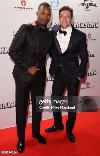 Corey Hawkin and Topher Grace attend the "BlacKkKlansman" After Party during the 71st annual Cannes Film Festival at on May 14, 2018 in Cannes,...