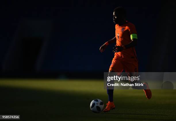 Daishawn Redan of Netherlands in action during the UEFA European Under-17 Championship match between Netherlands and Ireland at Proact Stadium on May...