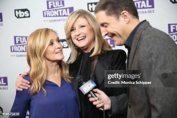 Executive Producer and host Samantha Bee and Founder of Huffington Post Arianna Huffington are interviewed during the "Full Frontal with Samantha...