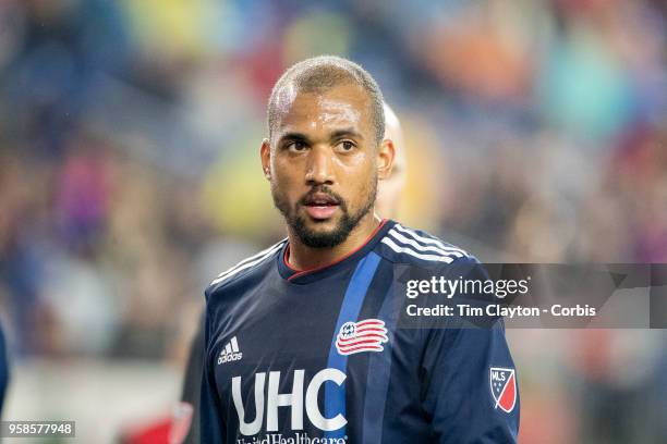 May 12: Teal Bunbury of New England Revolution during the New England Revolution Vs Toronto FC regular season MLS game at Gillette Stadium on May 12,...