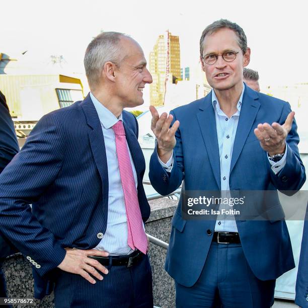 Wolfgang Krach, chief editor Sueddeutsche Zeitung and mayor of Berlin Michael Mueller during the 13th Long Night of the Sueddeutsche Zeitung at Open...