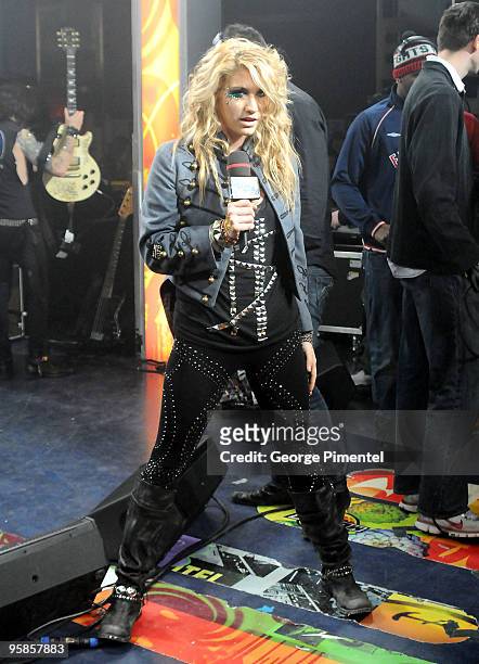 Singer Ke$ha visits on MuchOnDemand at the MuchMusic HQ on January 18, 2010 in Toronto, Canada.