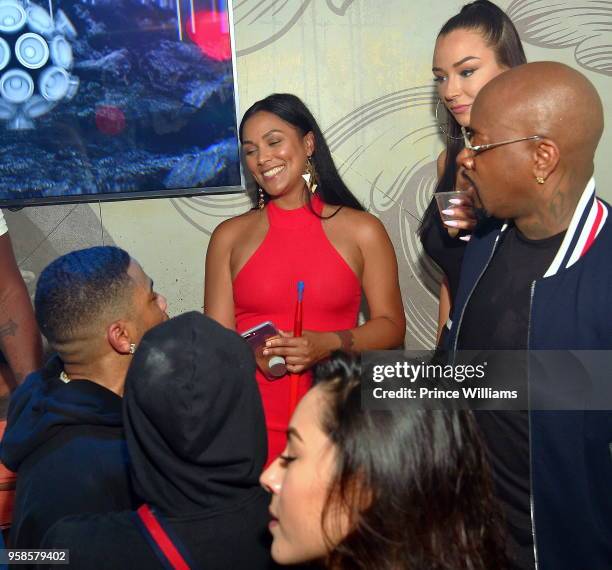 Nelly, Shantel Jackson and jermaine Dupri attend Bottle wars at Empire on May 14, 2018 in Atlanta, Georgia.