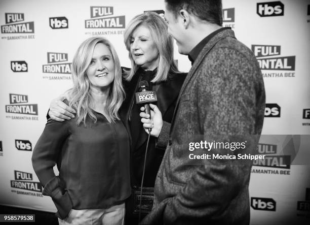 Executive Producer and host Samantha Bee and Founder of Huffington Post Arianna Huffington are interviewed during the "Full Frontal with Samantha...