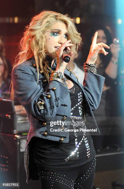 Singer Ke$ha visits on MuchOnDemand at the MuchMusic HQ on January 18, 2010 in Toronto, Canada.