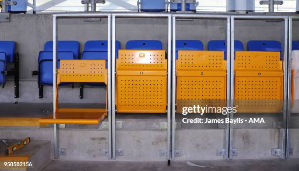 Shrewsbury Town become the first Football League club in England to install permanent safe standing at their Montgomery Waters Meadow Stadium at New...