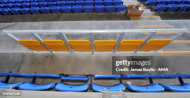 Shrewsbury Town become the first Football League club in England to install permanent safe standing at their Montgomery Waters Meadow Stadium at New...