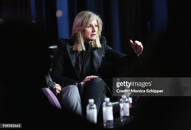 Founder of Huffington Post Arianna Huffington speaks onstage during the "Full Frontal with Samantha Bee" FYC Event NY on May 14, 2018 in New York...