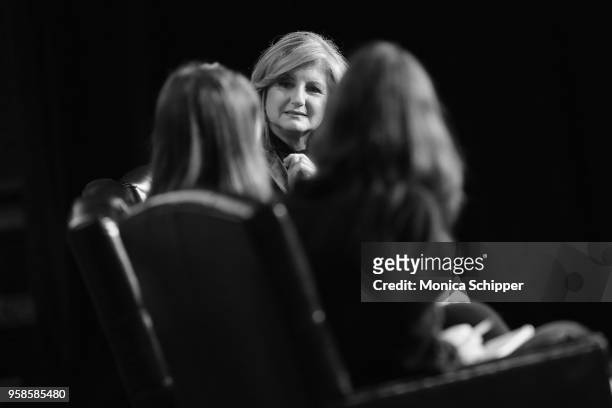 Founder of Huffington Post Arianna Huffington speaks onstage during the "Full Frontal with Samantha Bee" FYC Event NY on May 14, 2018 in New York...
