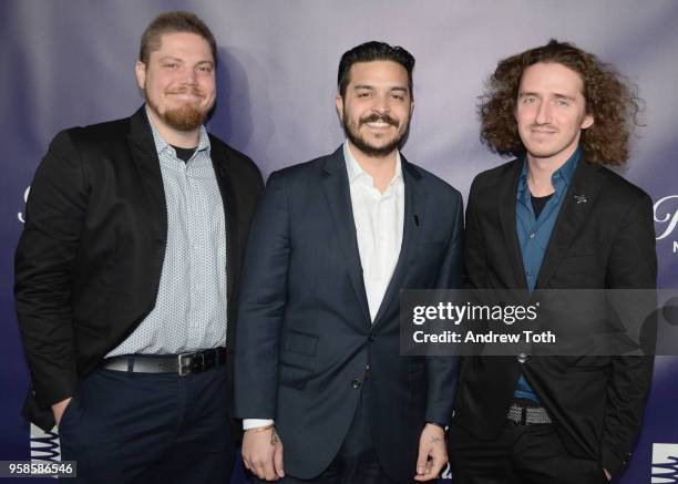 Brian Schildhorn, Christian Capestany, and Zach Goldstein attend The 22nd Annual Webby Awards at Cipriani Wall Street on May 14, 2018 in New York...