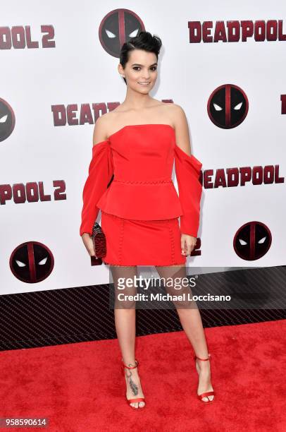 Actress Brianna Hildebrand attends the Deadpool 2 screening at AMC Loews Lincoln Square on May 14, 2018 in New York City.