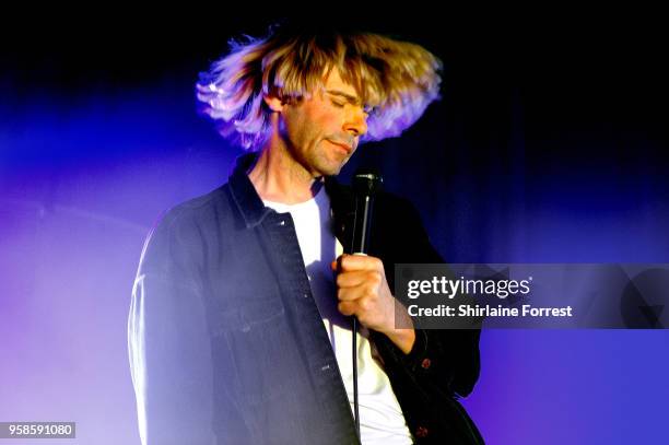 Tim Burgess of The Charlatans performs live on stage at Northwich Memorial Court on May 14, 2018 in Northwich, England.