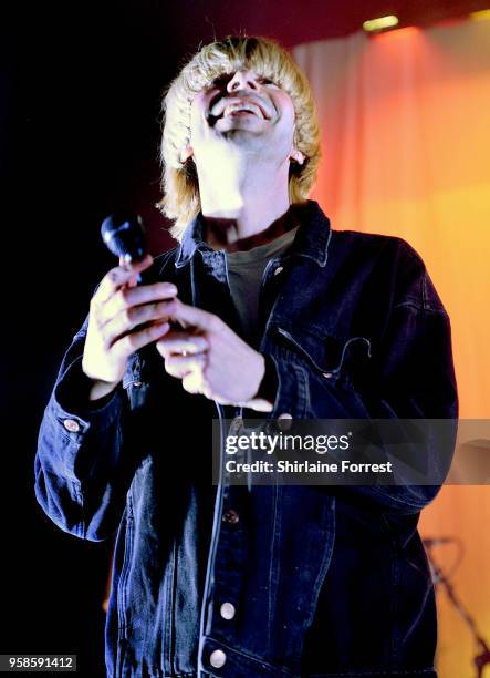 Tim Burgess of The Charlatans performs live on stage at Northwich Memorial Court on May 14, 2018 in Northwich, England.