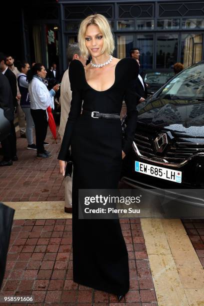 Anja Rubik is seen at 'Le Majestic' hotel during the 71st annual Cannes Film Festival at on May 14, 2018 in Cannes, France.