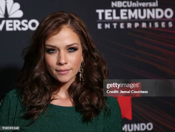 Actor Carolina Miranda attends the 2018 Telemundo Upfront at the Park Avenue Armory on May 14, 2018 in New York City.