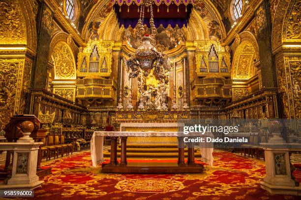saint john's cathedral - st julians bay stock pictures, royalty-free photos & images