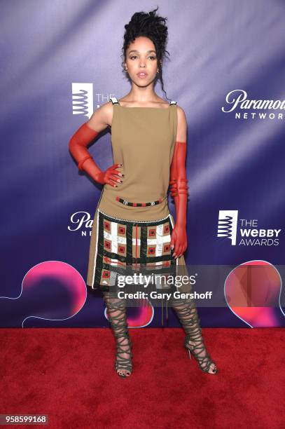 Recipient of the Special Achievement Award, recording artist FKA twigs attends the 22nd Annual Webby Awards at Cipriani Wall Street on May 14, 2018...