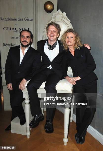 François-xavier Demaison, Actor Alex Lutz and actor Actress Alexandra Lamy Attend the Chaumet's cocktail party for Cesar's Revelations on January 18,...