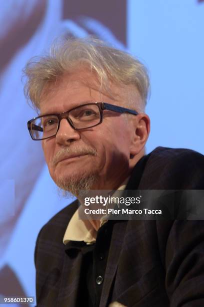 Eduard Limonov attends the presntation of his book 'Zona Industriale' book on May 14, 2018 in Milan, Italy.