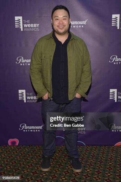 Special Achievement Award Winner David Chang poses backstage at The 22nd Annual Webby Awards at Cipriani Wall Street on May 14, 2018 in New York City.