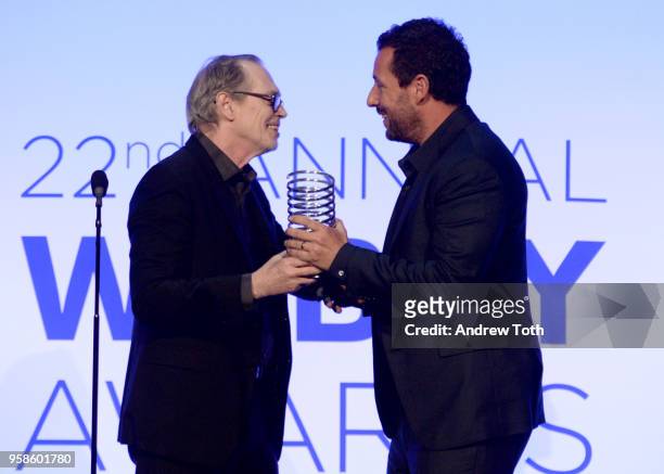 Actor Steve Buscemi and Actor Adam Sandler onstage at The 22nd Annual Webby Awards at Cipriani Wall Street on May 14, 2018 in New York City.