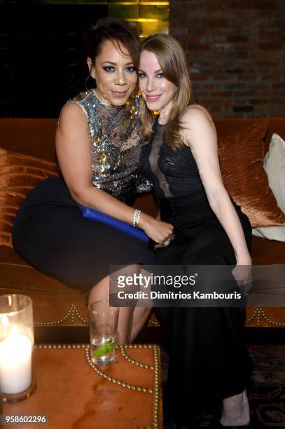 Selenis Leyva and Emma Myles of Orange is The New Black attend Entertainment Weekly & PEOPLE New York Upfronts celebration at The Bowery Hotel on May...