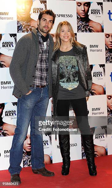 Actors Patricia Montero and Alex Adrover arrive to Alicia Keys concert, at The Royal Theatre on January 18, 2010 in Madrid, Spain.