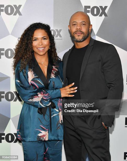 Actors Maya Gilbert and Rockmond Dunbar attend the 2018 Fox Network Upfront at Wollman Rink, Central Park on May 14, 2018 in New York City.