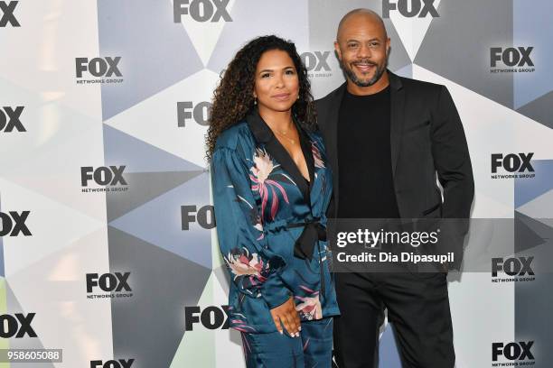 Actors Maya Gilbert and Rockmond Dunbar attend the 2018 Fox Network Upfront at Wollman Rink, Central Park on May 14, 2018 in New York City.