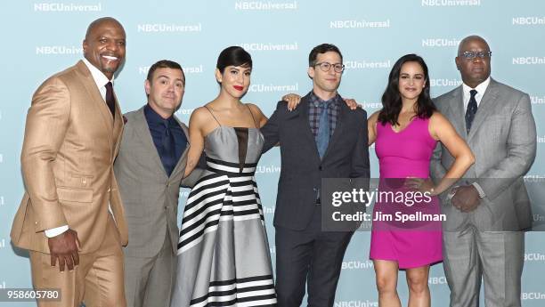 Terry Crews, Joe Lo Truglio, Stephanie Beatriz, Andy Samberg, Melissa Fumero and Andre Braugher from Brooklyn Nine-Nine attend the 2018 NBCUniversal...